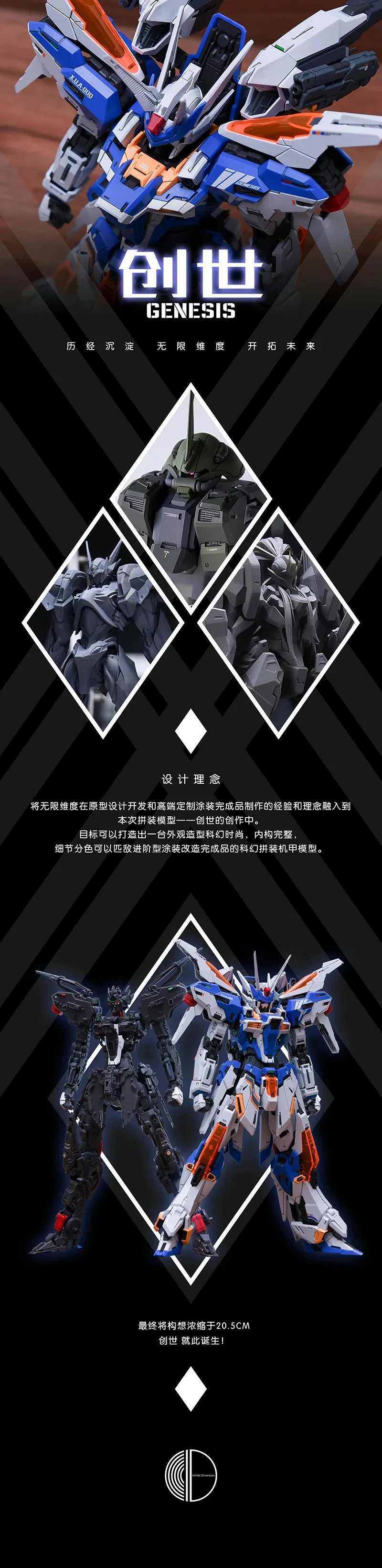 Infinite Dimension MG 1/100 GENESIS Model Kit Assembly Action Figure Robot Plastic Customized Doll Toy Gift