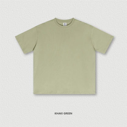 ZODF New 2025 Spring Summer 235gsm Solid Cotton T-Shirts For Men Women Unisex Loose Basic T Shirt Tees Brand Tops HY0970