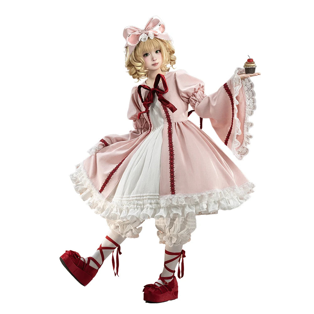 Hinaichigo Cosplay Costume Anime Rozen Maiden Cosplay DokiDoki-SR Women Halloween Cute Pink Lolita Dress