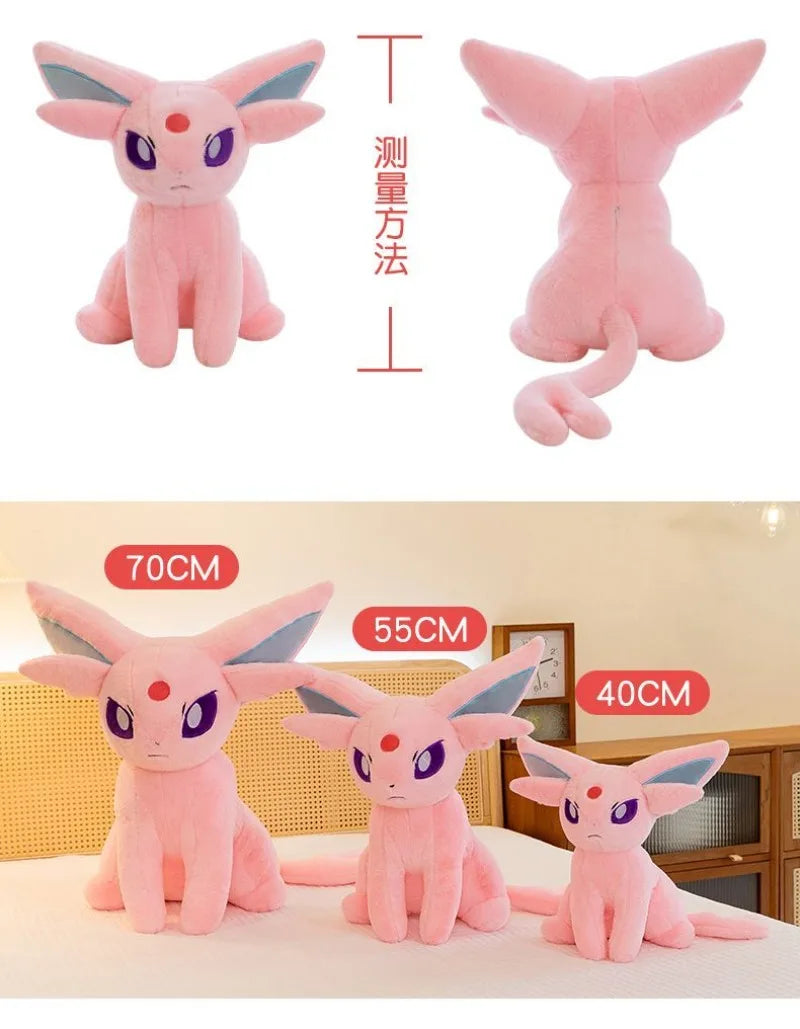 40/55/70cm Big Size Pokémon Espeon Plushies Kawaii Cartoon Anime Ornament Peluche Comfortable Soft Doll Children's Toy Gifts
