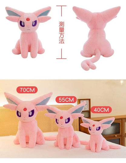 40/55/70cm Big Size Pokémon Espeon Plushies Kawaii Cartoon Anime Ornament Peluche Comfortable Soft Doll Children's Toy Gifts
