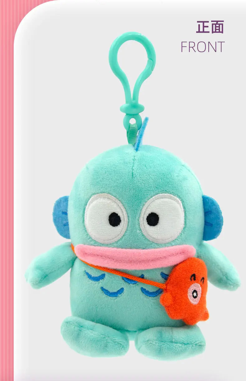 Sanrio Plushie Hangyodon Stuffed Plush Keychain Pendant Cartoon Doll Toys Soft PP Cotton Kawaii Bag Keyring Gifts For Girls Kids