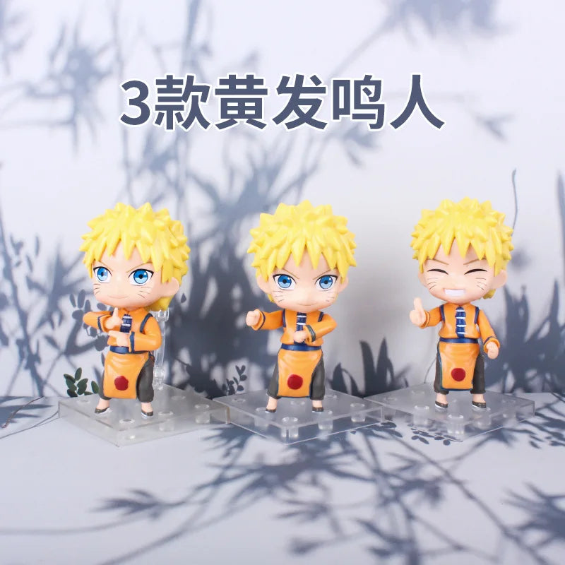 11cm 3Pcs/Set Naruto Anime Action Figure Uchiha Itachi Kakashi Cartoon Toys Itachi Akatsuki Collectible Ornament For Child Gifts