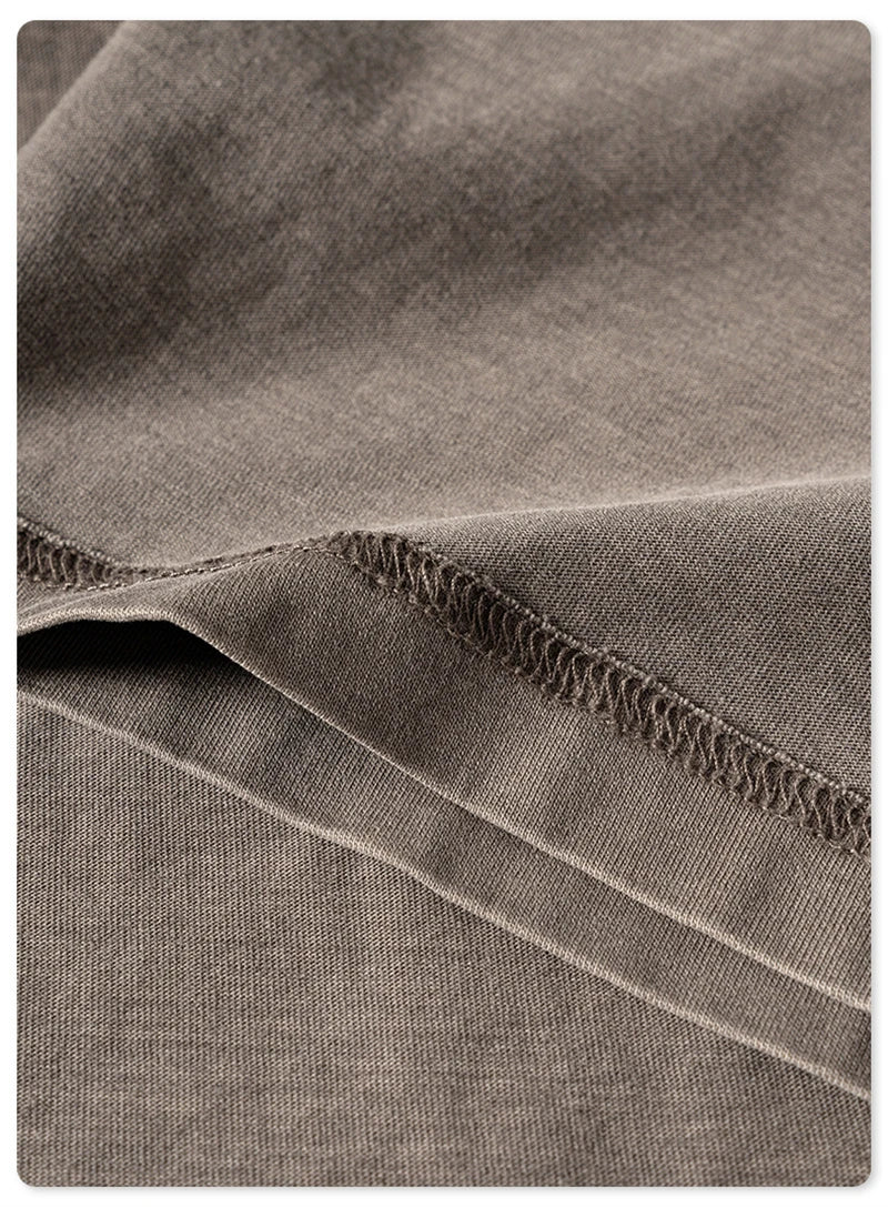 ZODF New Spring Summer 200gsm Washed Cotton T Shirts For Men Unisex Women Retro Casual Basic Solid T-Shirt Brand Tees HY0775