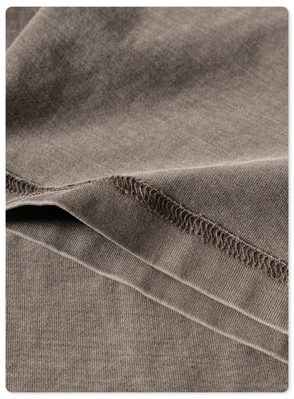 ZODF New Spring Summer 200gsm Washed Cotton T Shirts For Men Unisex Women Retro Casual Basic Solid T-Shirt Brand Tees HY0775