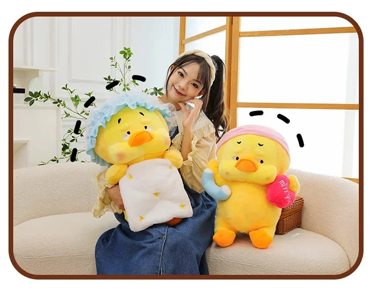 Cute Miss You Doesn't Want To Get Up Series Plush Toys Children's Soothing Dolls Indoor Ornaments Yellow Ducks Children's Gifts