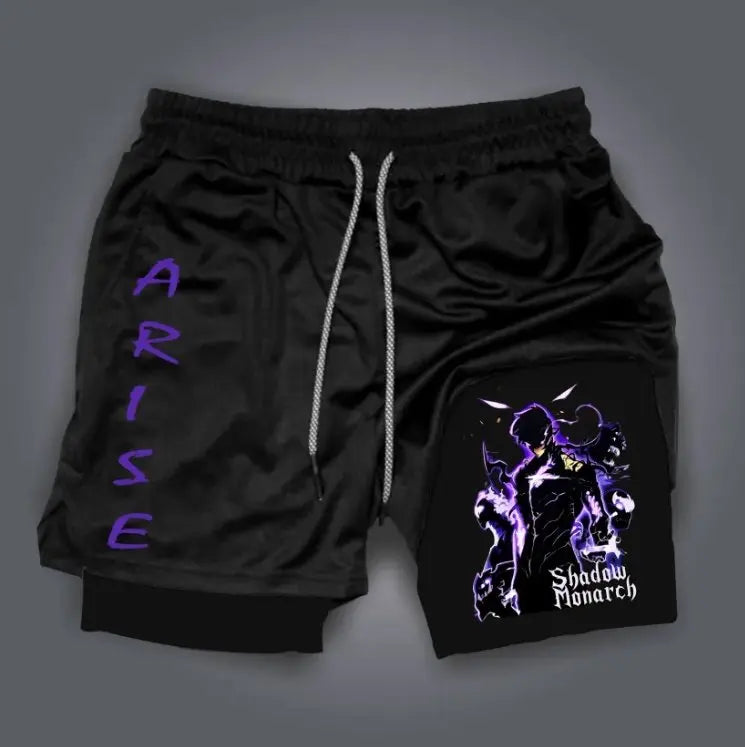 Solo Level Anime Gym Shorts Men Women Streetwear Casual Fitness Joggers Sport Pants Graphic Print Summer Fashion Quick-dry Pants