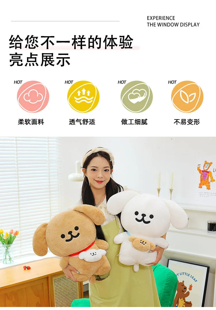 45/70cm Big Size Maltese Backpack Cartoon Anime Plush Stuffed Doll Kawaii Room Decoration Plushies Pillow Ornament Children Gift