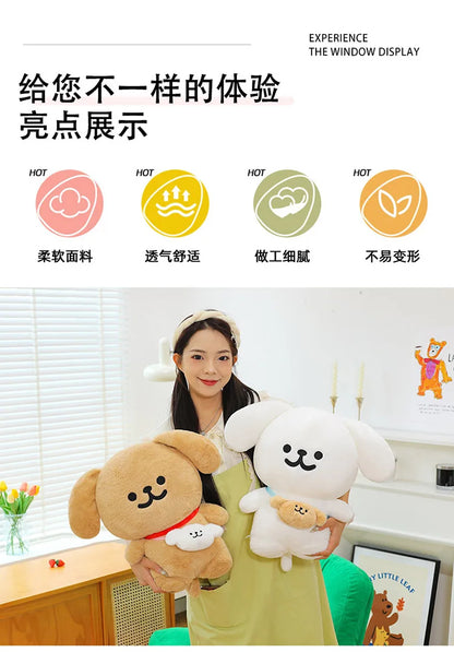 45/70cm Big Size Maltese Backpack Cartoon Anime Plush Stuffed Doll Kawaii Room Decoration Plushies Pillow Ornament Children Gift