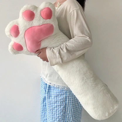 Comfortable Cat Paw Throw Pillow Very Soft Pink White Black Paw Long Cushion Leg Cushion Home Decor Xmas Gifts Child Washable