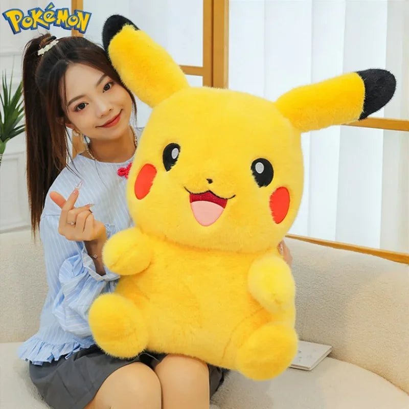 35-60CM Long-haired Pikachu Plushies Kawaii Pokemon Peluche Cartoon Anime Comfortable Soft Doll Ornament Children Toy Gifts