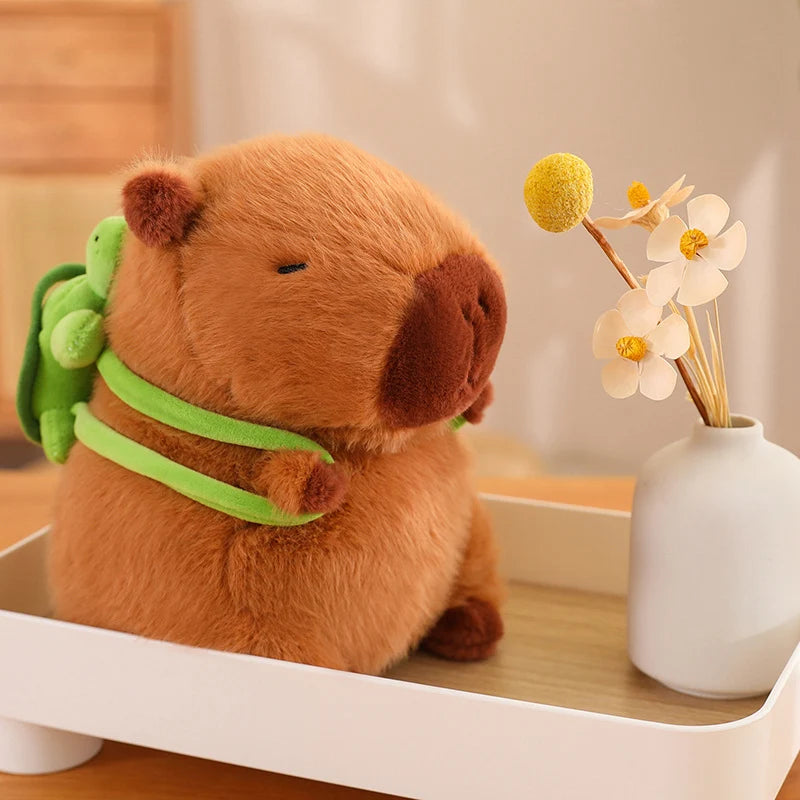 23-25cm Xmas Capybara Plushie Kawaii Capibara with Hat Apple Scarf Soft Christmas Gift for Kids Children - candy cane