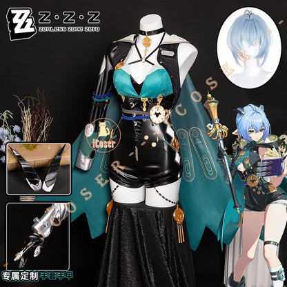Zenless Zone Zero Lucia Cosplay Costume Wig Uniform Horns Headwear Tail Spook Shack Halloween Party for Women Girls Role Play