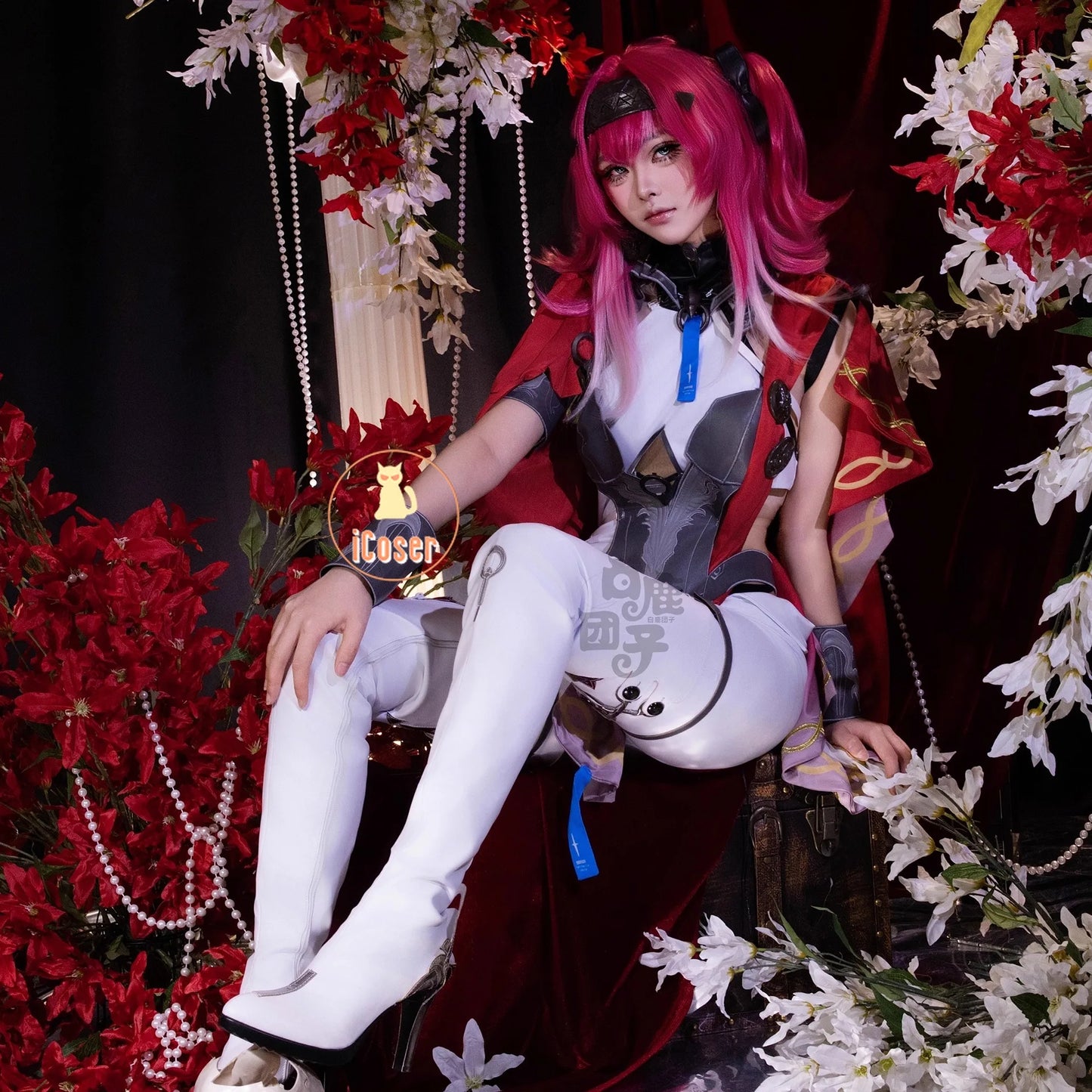 Wuthering Waves Lupa Cosplay Costume Wig Bodysuit Earrings Tail Headwear Halloween Party for Women Girls Carnival Props iCoser