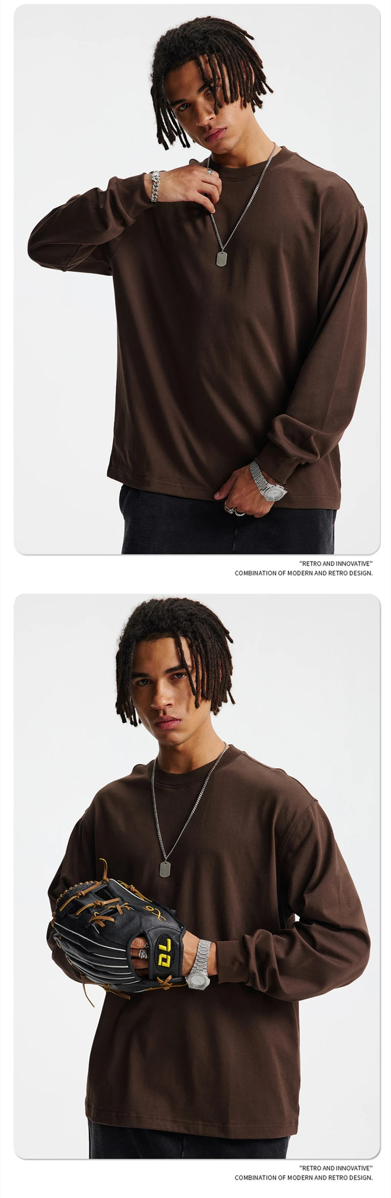 ZODF Trendy Autumn Full Sleeve 245gsm T-Shirts For Men Unisex Loose Solid Quick Dry Antibacterial T Shirt Brand Tees HY1162