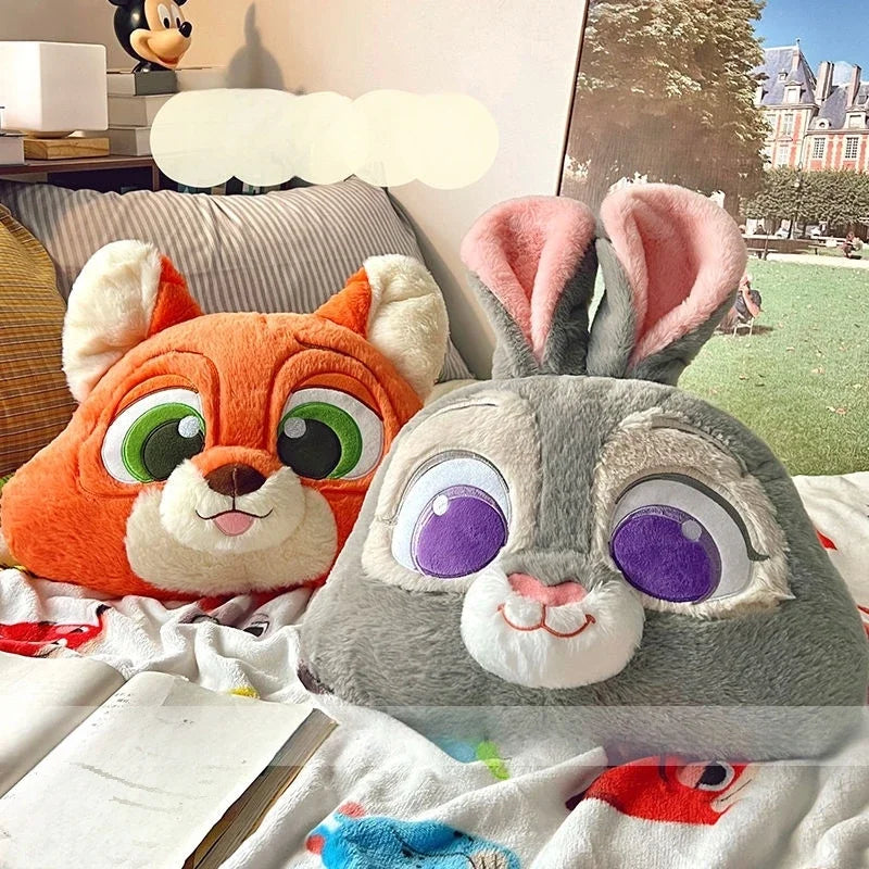 Cartoon Animal Zootopia Cushion Blanket Comfortable Soft Bed Back Cushion Nick Judy Fox Rabbit Leopard Cushion Blanket Car Gift