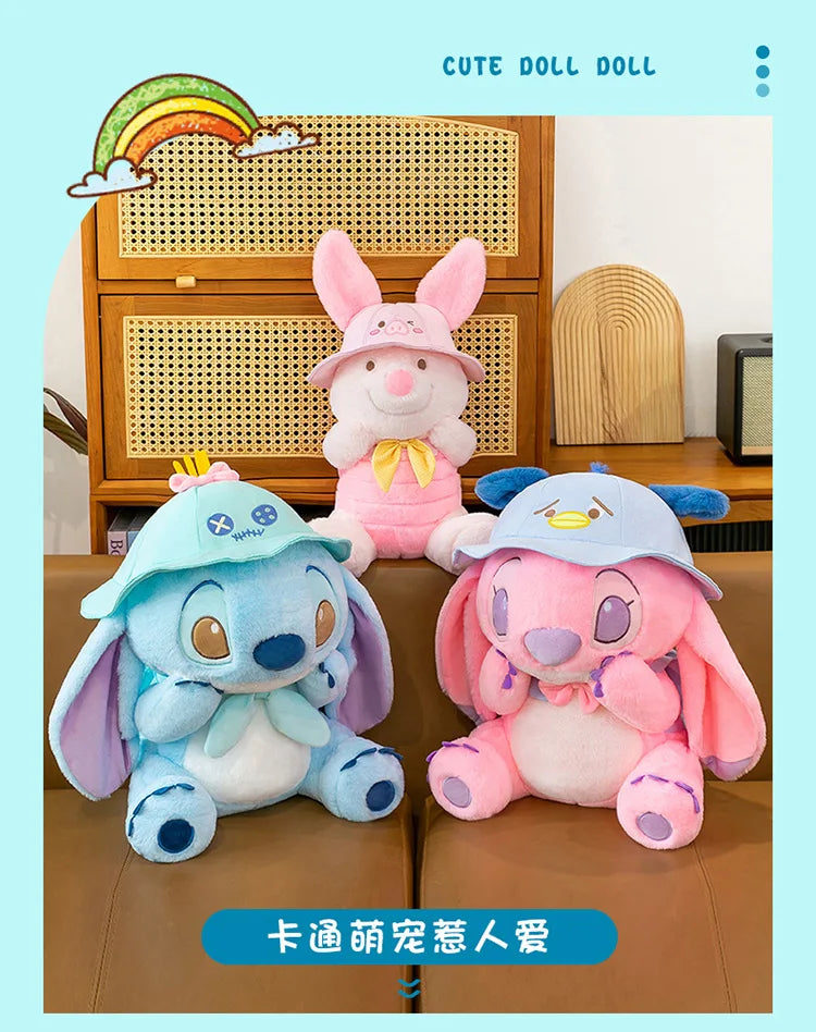 30/40/50cm Big Size Disney Stitch Anime Plush Stuffed Doll Kawaii PigletPlushies Room Decoration Children's Pillow Holiday Gifts