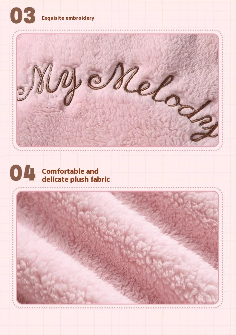 Cartoon Cute Cinnamoroll Kuromi My Melody Blanket Hooded Poncho Blanket Office Nap Blanket  Conditioning Blanket Surprise Gift