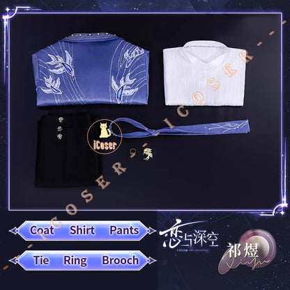 Love and Deepspace Rafayel Boundless Seas Cosplay Costume Wig Birthday Suit Uniform Ring Halloween Party for Women Men iCoser