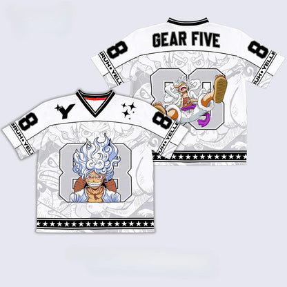 88 Jersey One Piece Monkey D. Luffy Gear 5 Anime Y2k Kpop Baseball Hockey Tshirt Fashion Streetwear Anime Daily Unisex Tops Tees