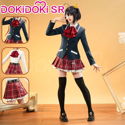 IN STOCK Takanashi Rikka Cosplay Costume Anime Love,Chunibyo & Other Delusions DokiDoki-SR Halloween Cute Uniform Takanashi Wig