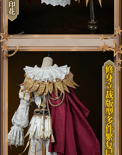 Identity V Hullabaloo Mike Morton Brightest Star Cosplay Costume Wig Uniform Hat Props Halloween Party for Women Men Carnival