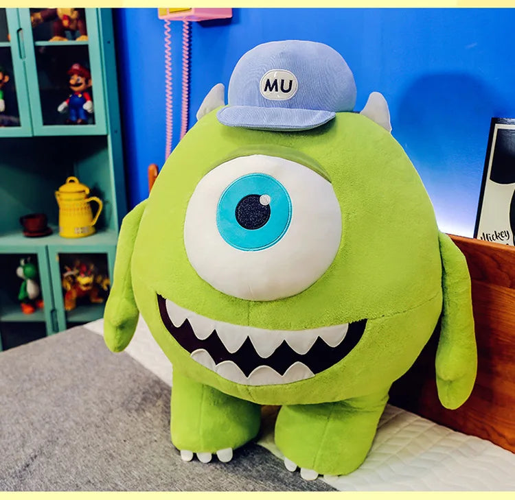 40/60CM Big Size Mike Wazowski Disney Anime Plush Stuffed Doll Kawaii Room Decoration Plushies Pillow Ornaments Holiday Gifts