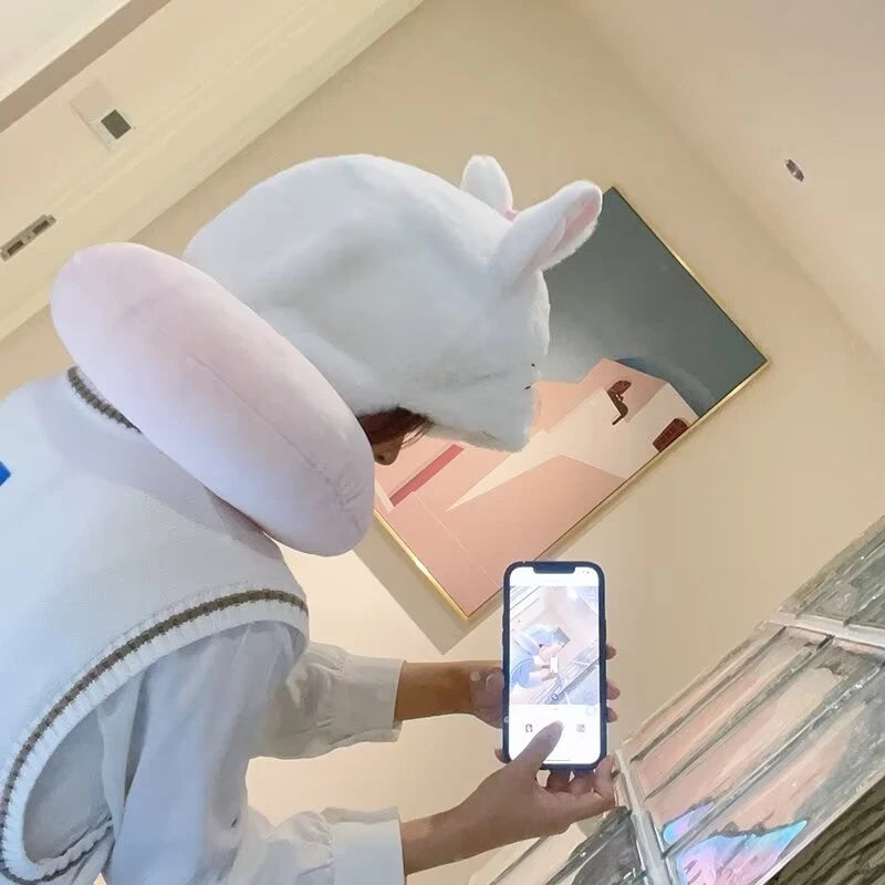 Lovely My Melody U-shaped Hooded Pillow Kawaii Japanese Style Blackout Travel Pillow Office Cartoon Nap Pillow Pink Girl