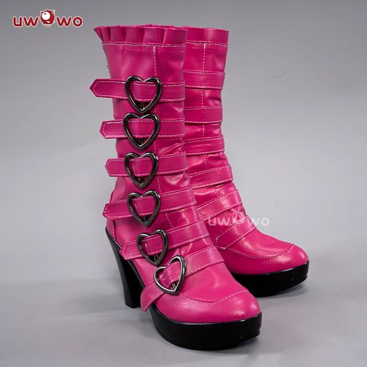 UWOWO Draculauraa Cosplay Boots Shoes Vampiree Spiderwebb Cape Berett Gothicc Dress Cosplay Shoes Boots