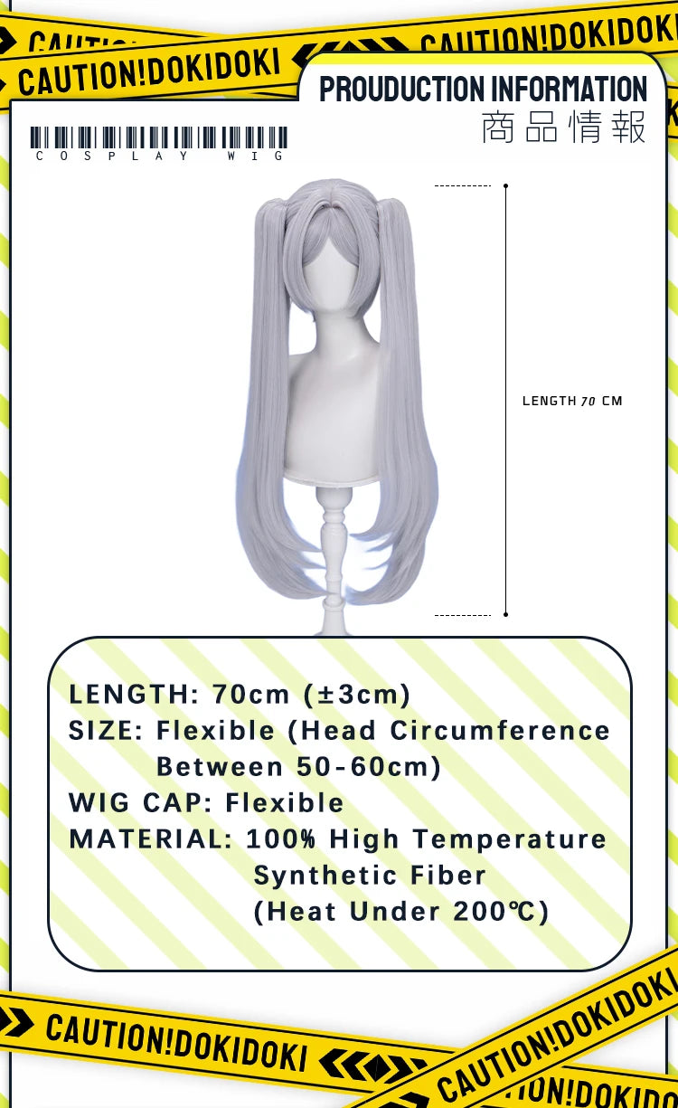 IN STOCK Frieren Wig Anime Frieren: Beyond Journey's End DokiDoki Frieren Cosplay Ear Clip Ears Free Cap
