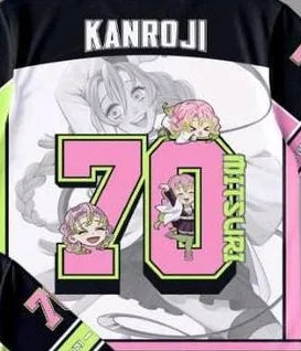 Demon Slayer Mitsuri Kanroji Anime Series Number 70 Jersey Oversize Kpop Baseball Hockey Outfit T-shirt Daily Unisex Tops Tees
