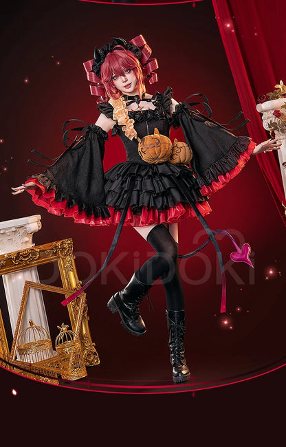 Tetoo Cosplay Costume Game Cosplay DokiDoki-R Women Cute Halloween Evil Dress Kasanee Tetoo Cosplay Wings
