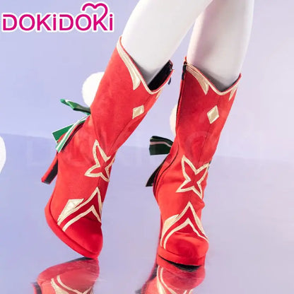 Ahrii Doujin Cosplay Costume Game Cosplay【S-3XL】DokiDoki-R Ahrii Red Dress Christmas Cosplay Women Costume Plus Size