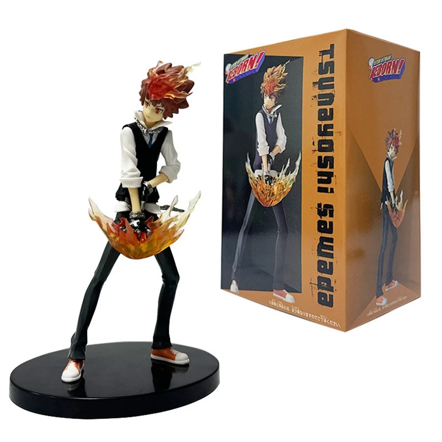 19cm Katekyou Hitman REBORN! Anime Figure Sawada Tsunayoshi Action Figure Standing Handsome Man Figurine PVC Collection Doll Toy