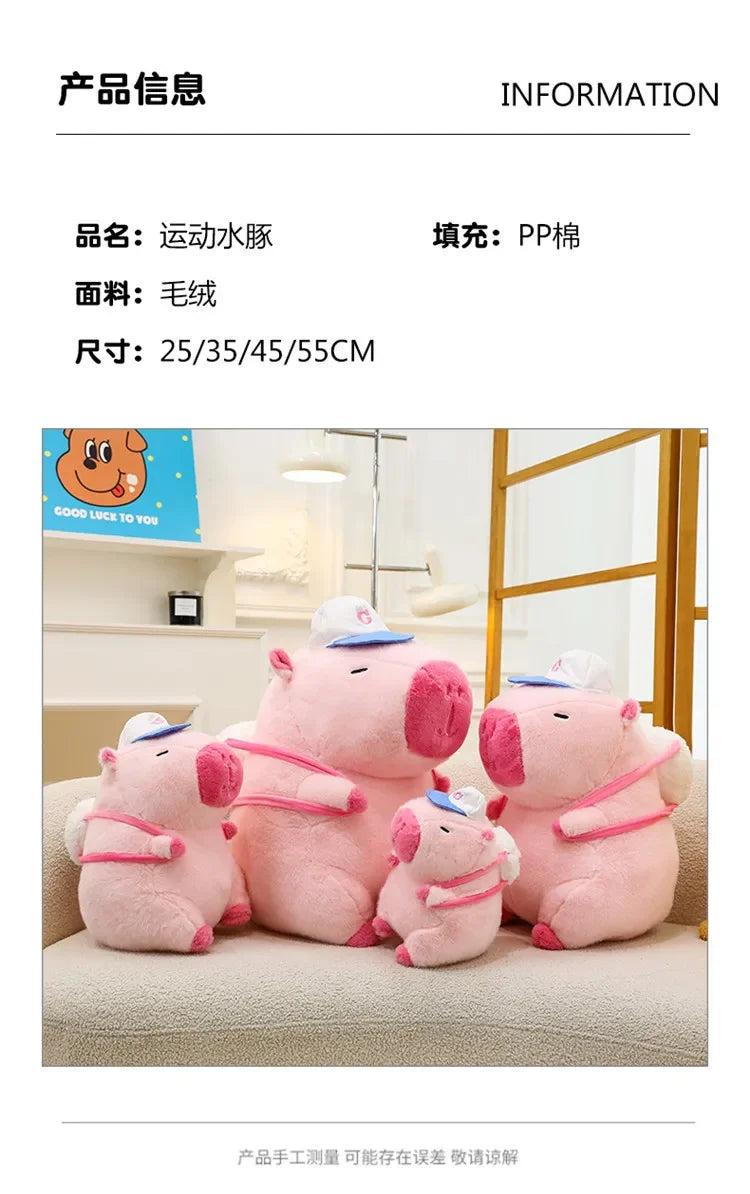 55cm Big Size Capybara Cartoon Anime Plush Stuffed Doll Room Plushies Pillow Kawaii Peluche Ornaments Children's Holiday Gifts