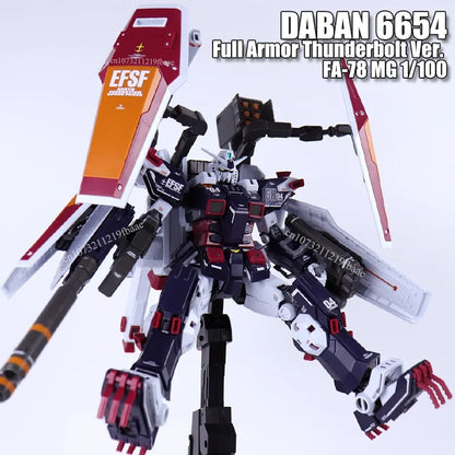 DABAN 6654 FA-78 MG 1/100 FA 78 Full Armor Thunderbolt Ver. Assembly Model Kit Action Figures Toy Robot Plastic Model Kits Gifts