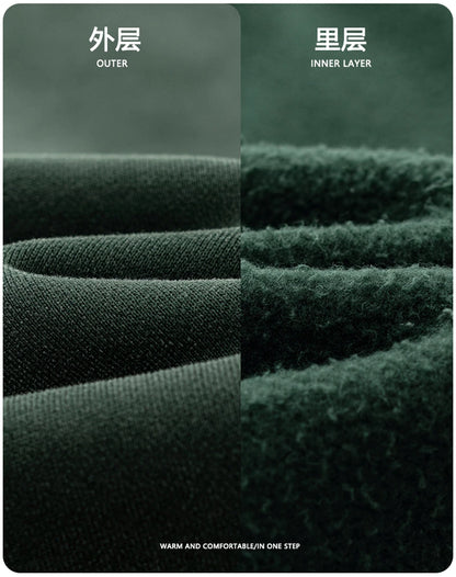 ZODF Trendy 2025 Winter Man 360gsm Washed Fleece Hoodies Unisex Patchwork Loose Fake 2 Pieces Knitted O Neck Sweatshirts HY1089