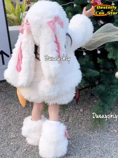 NONE Child Kawaii Rabbit Ears Cosplay Suit Size 90-150 Polyester