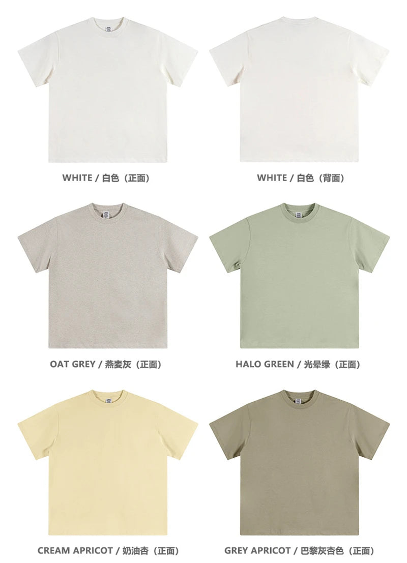 ZODF 2024 Heavy-Weight 345gsm Basic Solid T-Shirts For Men Unisex Women Summer Loose 100% Cotton T Shirt Brand Clothes HY0771