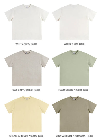 ZODF 2024 Heavy-Weight 345gsm Basic Solid T-Shirts For Men Unisex Women Summer Loose 100% Cotton T Shirt Brand Clothes HY0771