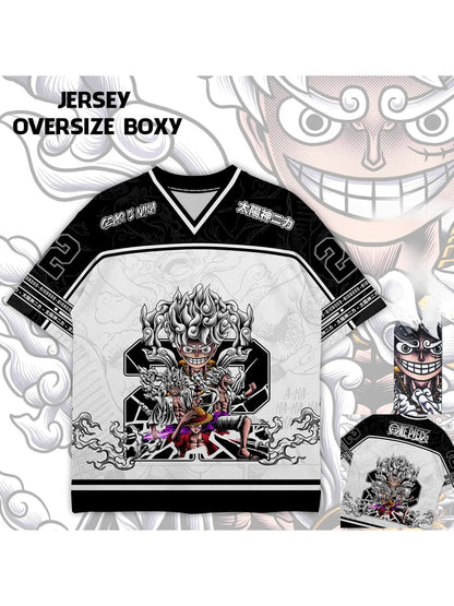 22 Jersey One Piece Luffy Gear 5 Anime Korean Style Kpop Baseball Hockey T-shirt Fashion Streetwear Anime Daily Unisex Tops Tees