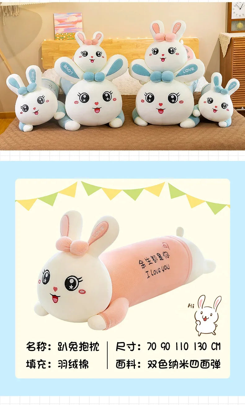 New 70-110cm Cute Rabbit Girlfriend Pillow Plush Toys Stuffed Pause Office Nap Sleep Pillow Cushion Gift Doll for Kids Girls