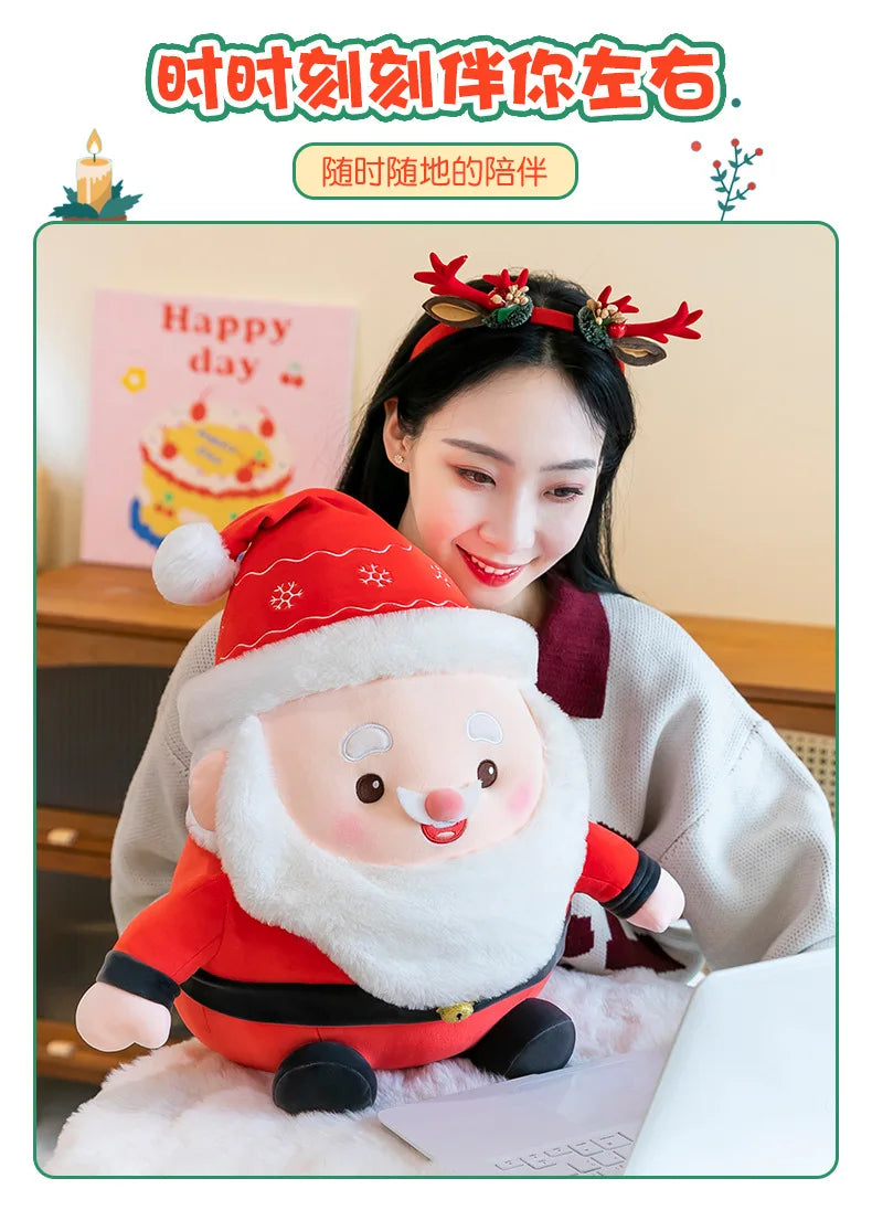 New 50cm Plush Santa Claus Doll Stuffed Toy Cuddly Pillow Christmas Gift for Kids Birthday Xmas Present Wholesale Small Gift