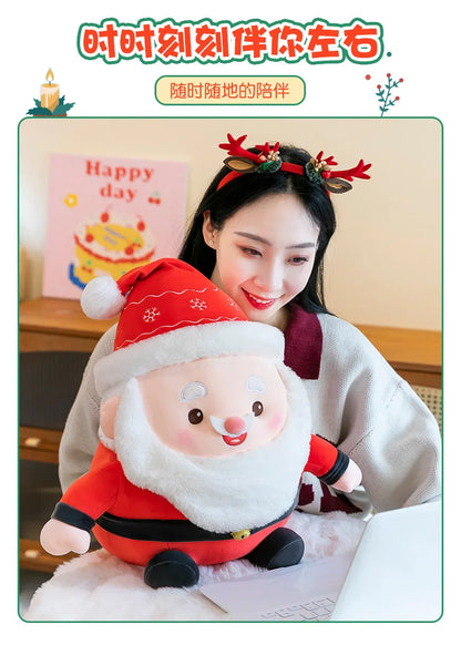 New 50cm Plush Santa Claus Doll Stuffed Toy Cuddly Pillow Christmas Gift for Kids Birthday Xmas Present Wholesale Small Gift