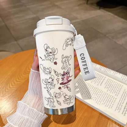 Disney Cup Anime Lilo & Stitch Water Bottle Water Cup Student Kid Anime Stitch Insulated Cup Stainless Steel Drinking Cups Gifts