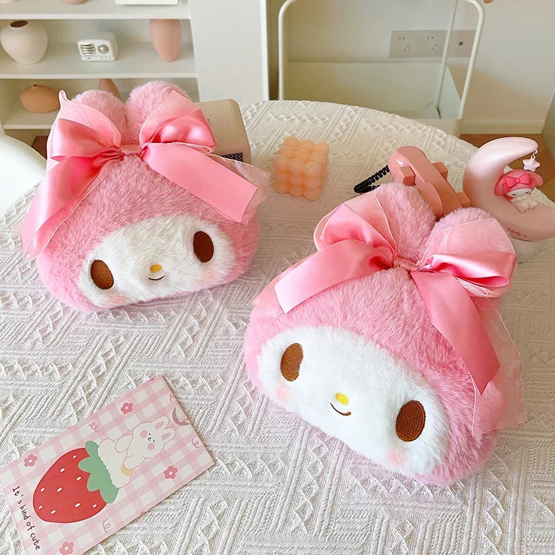 Sanrio Cartoon My Melody Headrest Back Cushion Cartoon Anime Seat Belt Cover Japanese Style Car Accessory Throw Pillow Sofa Bed