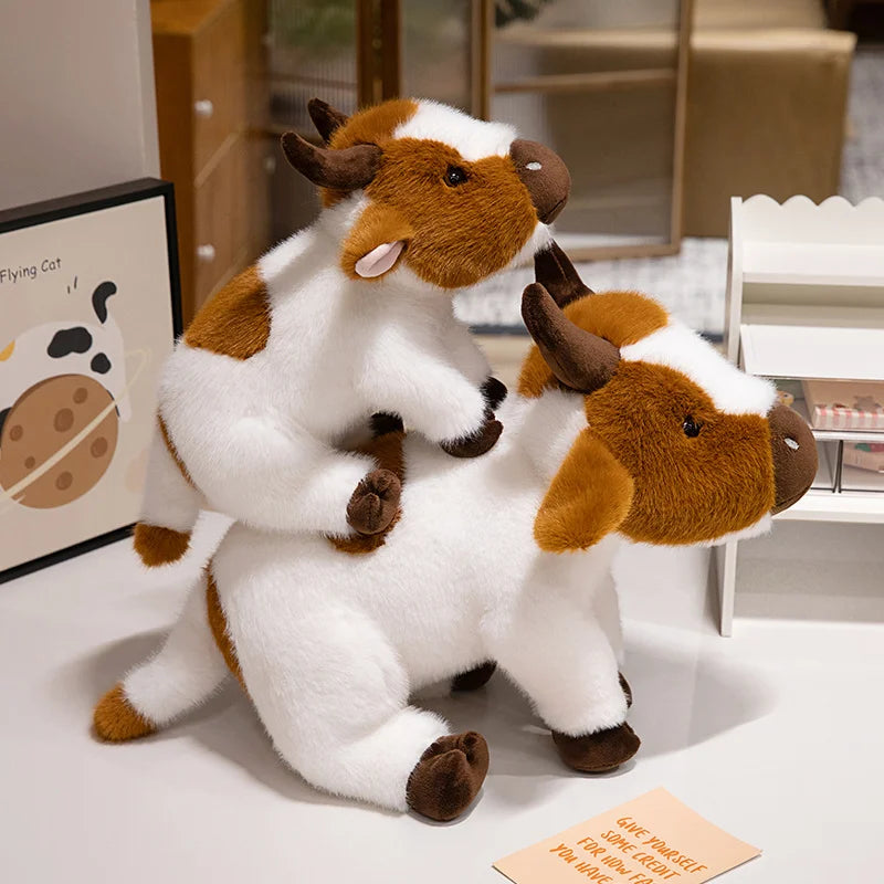 cow High Fidelity Anime Cute Plushie cattle Plush Toys Lifelike Animals Simulation Stuffed Doll Kawai Toy Gifts For Kids