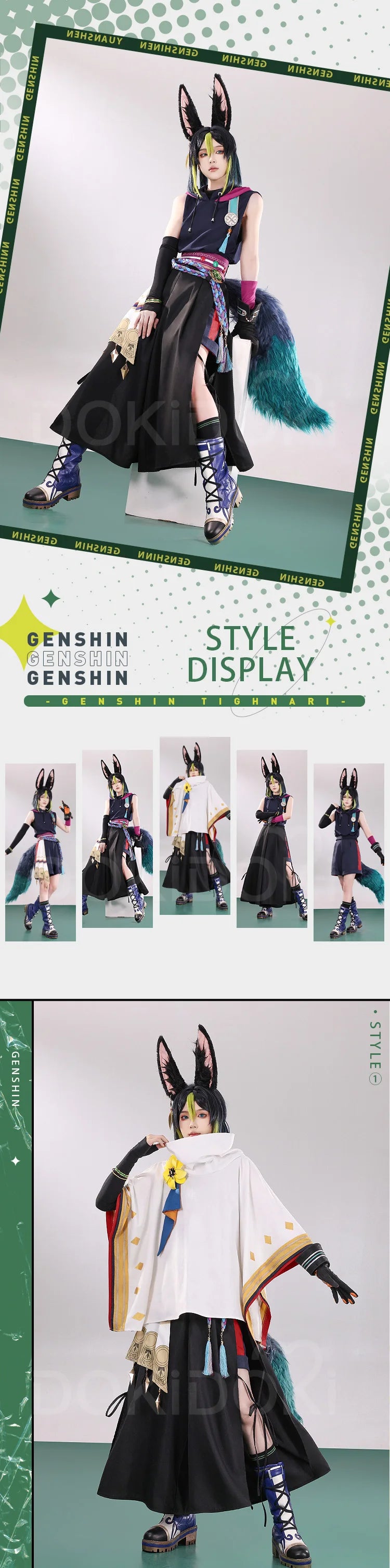 IN STOCK Tighnari Doujin Cosplay Costume Game Genshin Impact DokiDoki-SR Tighnari Cosplay Halloween Casual Wear Tighnari Sumeru