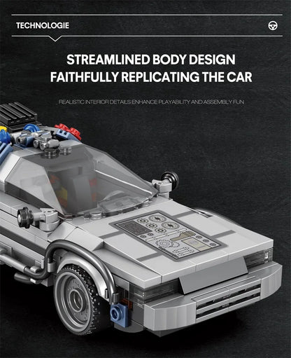 1:24 Classic Movie Racing Car Building Blocks MOC Model Sport Cars Toys Back Future Bricks Vehicle Festival Gifts for Boys Kids