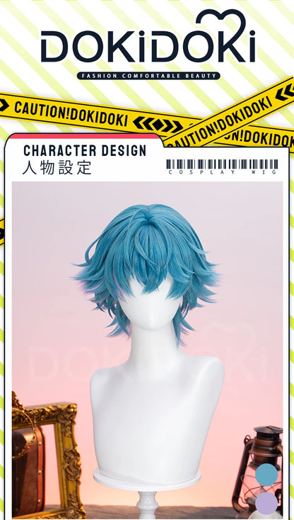IN STOCK Brant Wig Game Wuthering Waves Cosplay Wig DokiDoki Men 33cm Short Blue Hair Brant Cosplay Heat Resistant Free Wig Cap